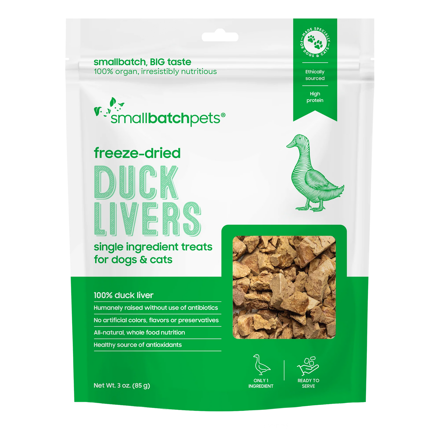 Small Batch Freeze Dried Duck Liver 3oz