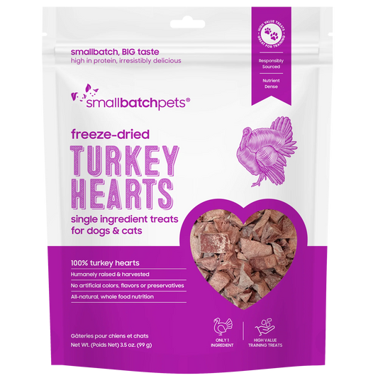 Small Batch Freeze Dried Turkey Hearts 3.5oz