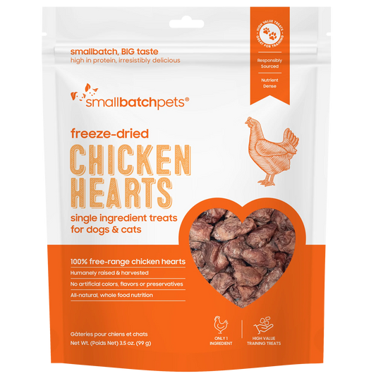 Small Batch Freeze Dried Chicken Hearts 3.5oz
