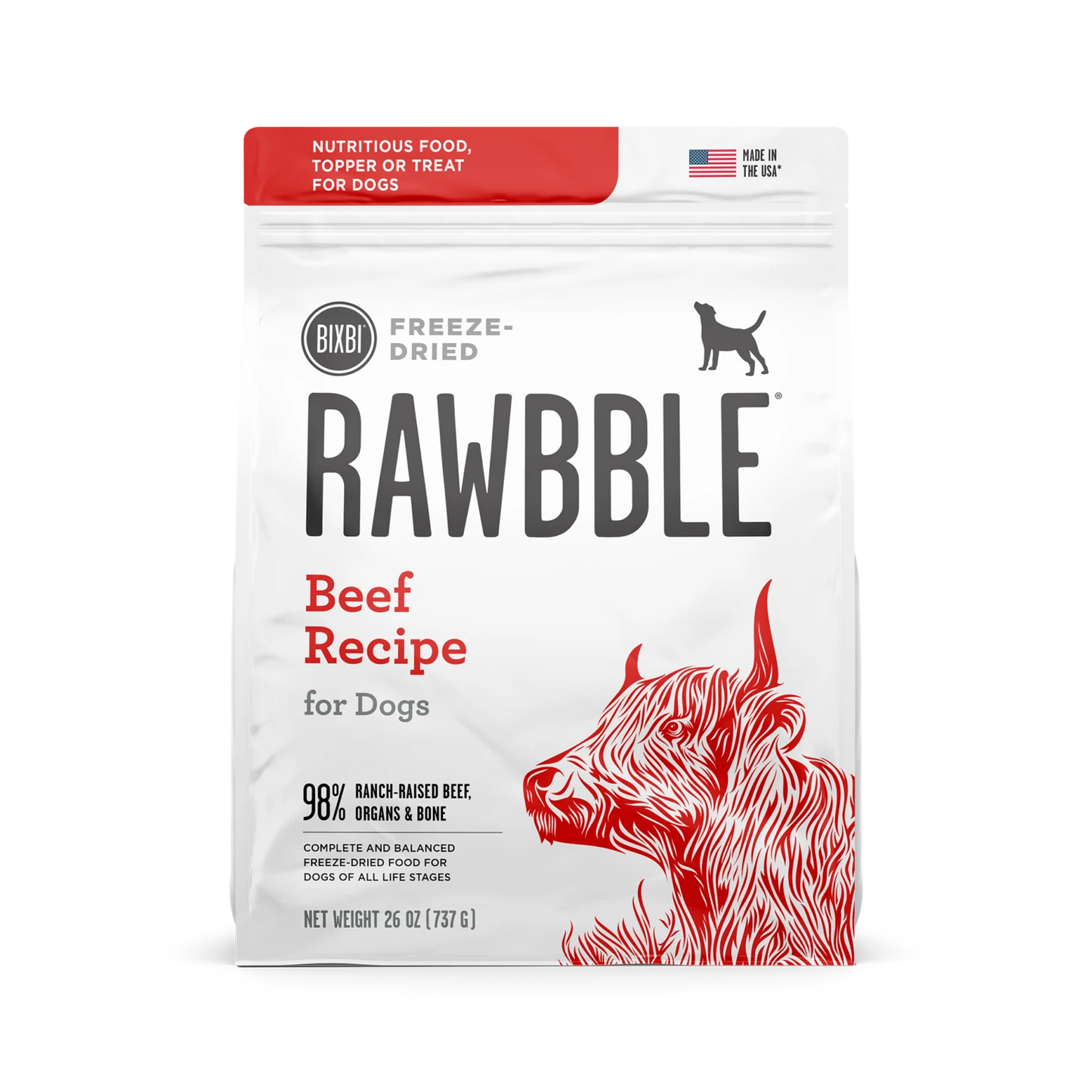Rawbble Freeze Dried Raw Beef Recipe 🐶 12oz