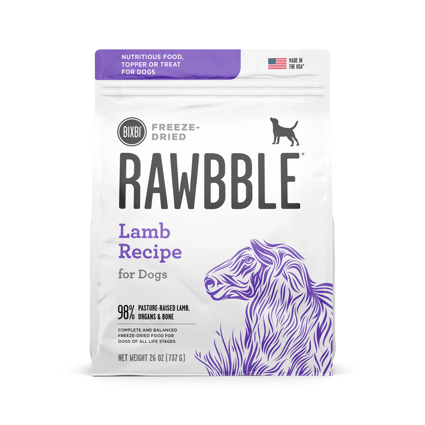 Rawbble Freeze Dried Raw Lamb Recipe 🐶 12oz