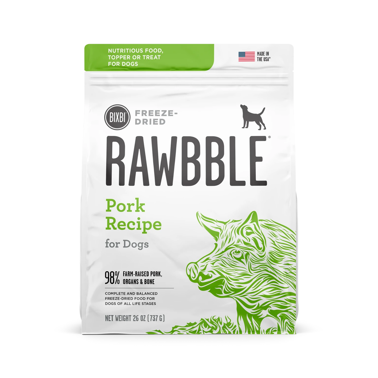 Rawbble Freeze Dried Raw Pork Recipe 🐶 12oz