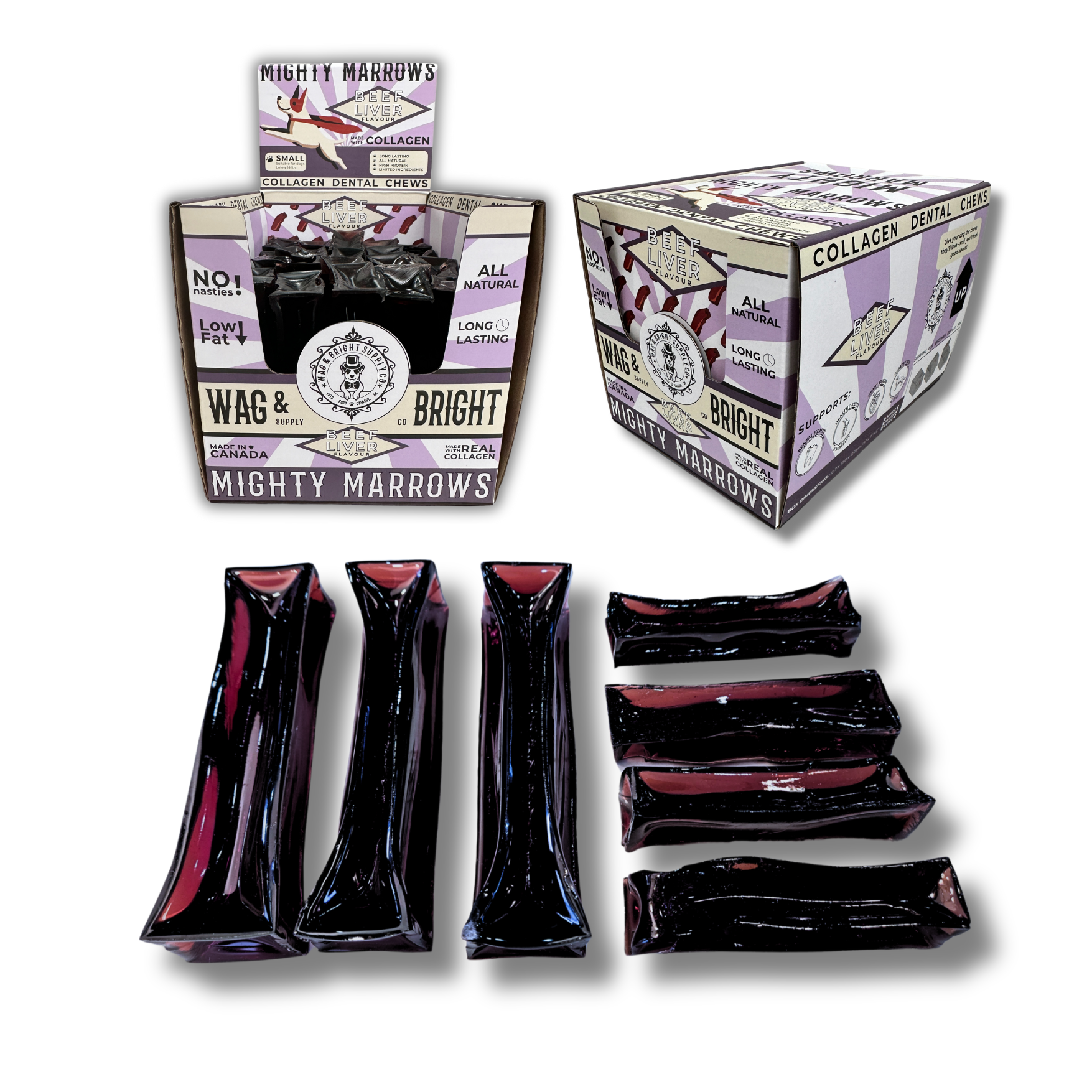 Mighty Marrows Collagen Dental Chew - Beef Liver - Small