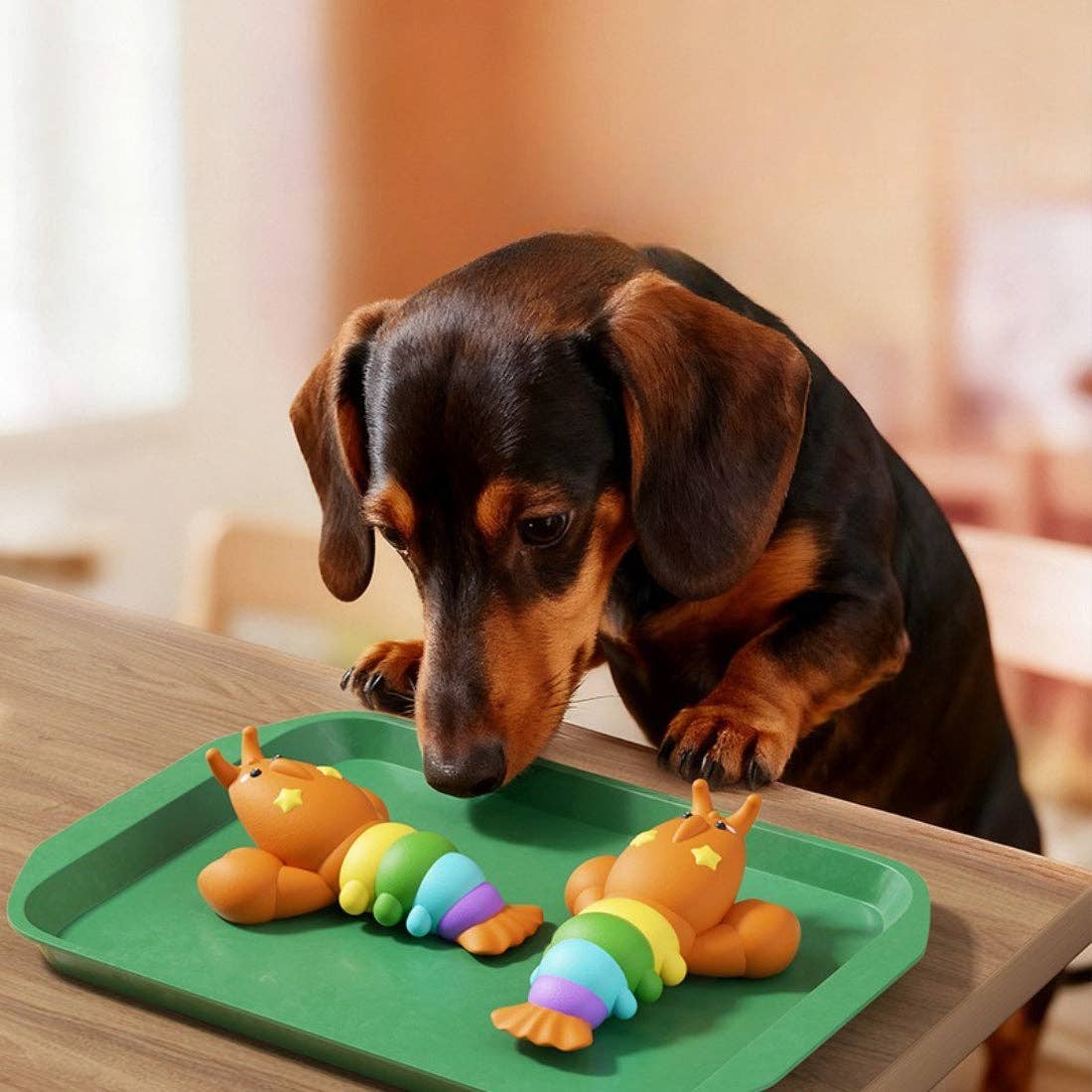 Petkin - Rainbow Lobster dog toy
