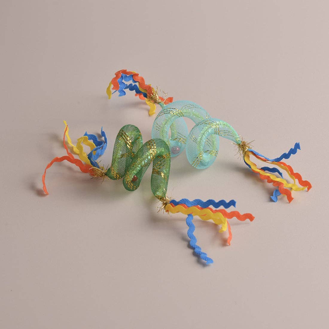 Moo - Mesh Tube Cat Toy with Ribbons