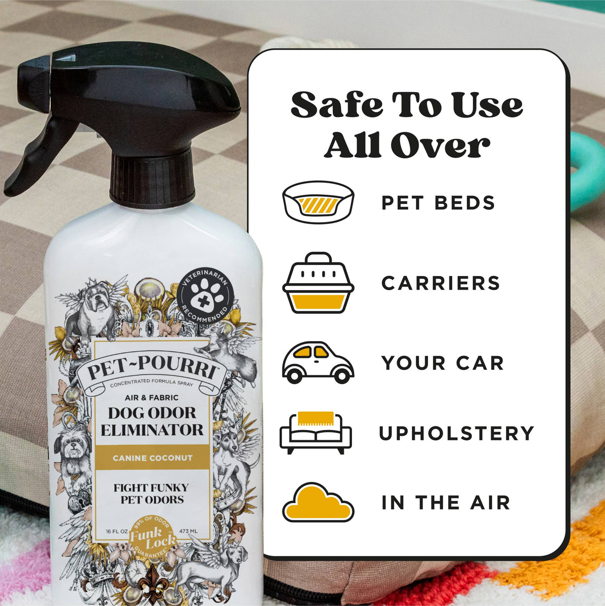 Pet~Pourri Dog Canine Coconut Air + Fabric Odor Refresher