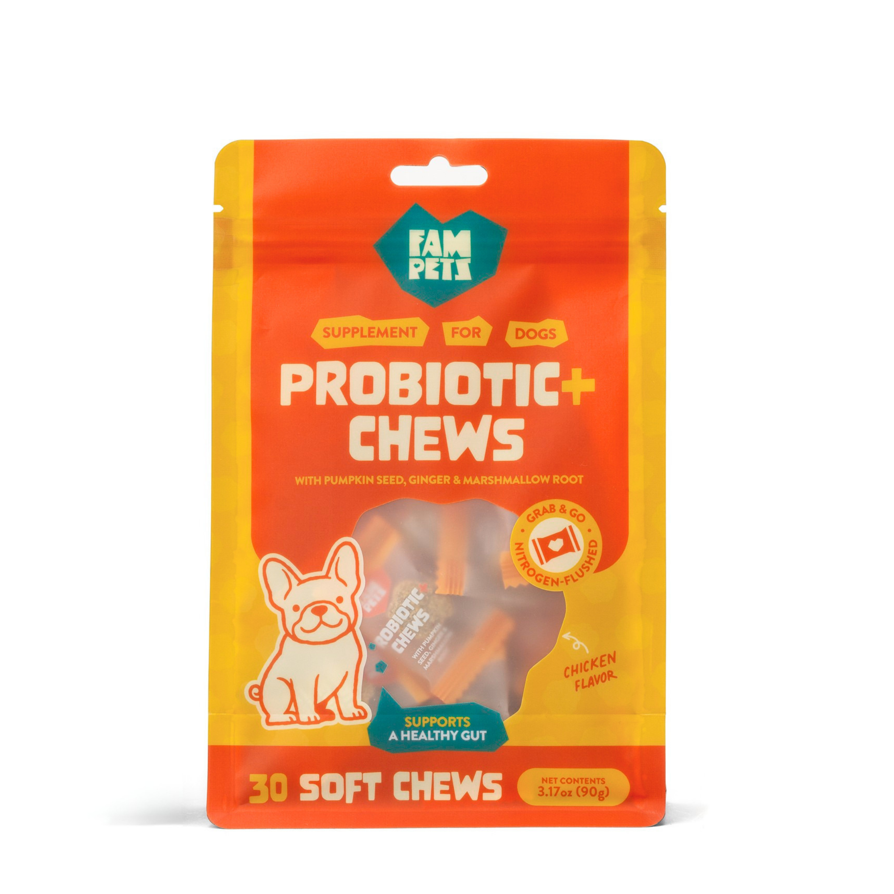 Probiotic+ Soft Chews for Dogs - Digestive Support, Gut Health