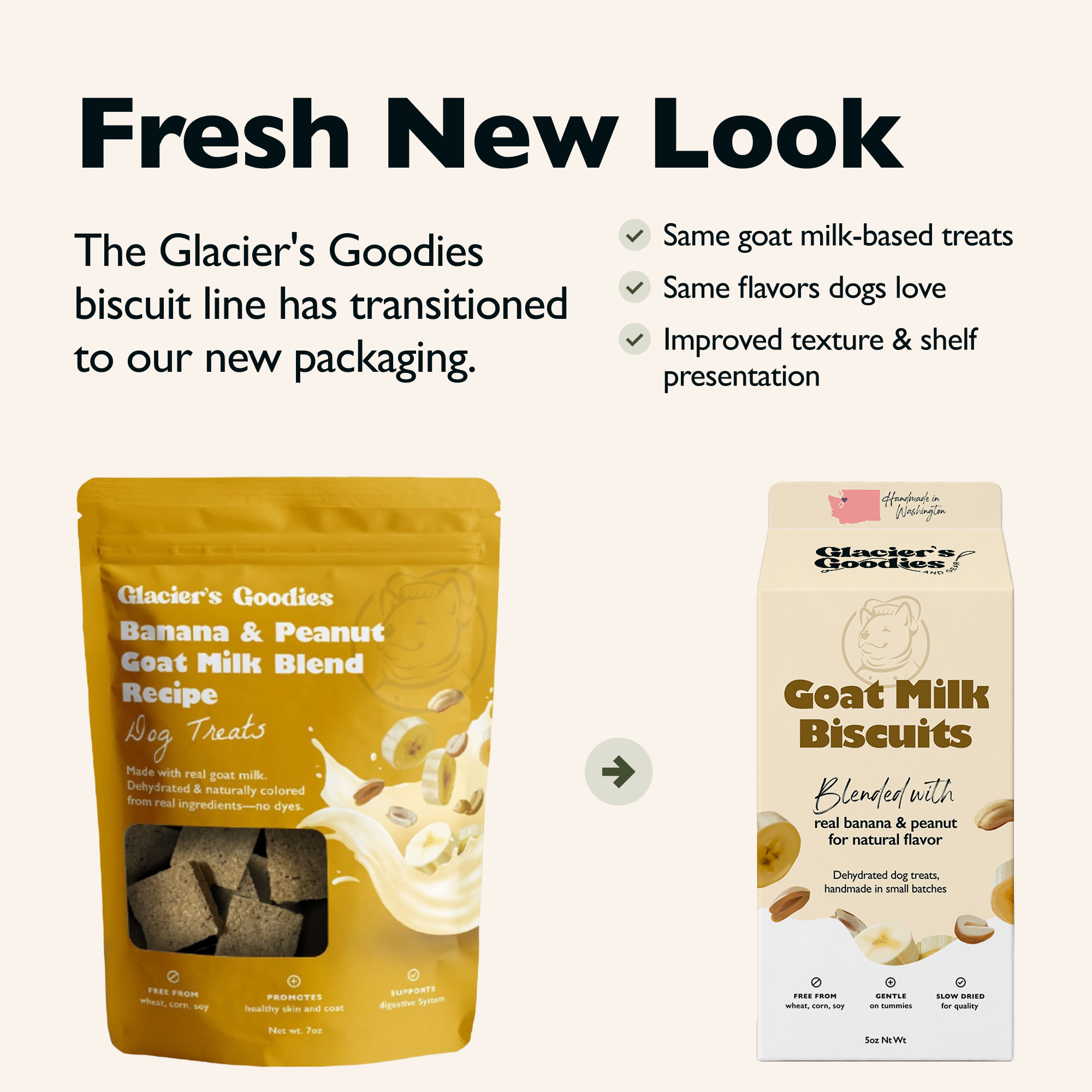 Goat Milk Dog Treats — Peanut & Banana