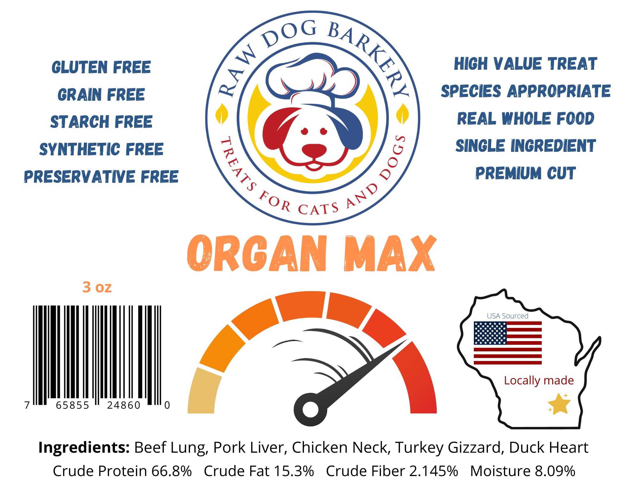 Organ Max Variety Meat Blend Treats 3oz
