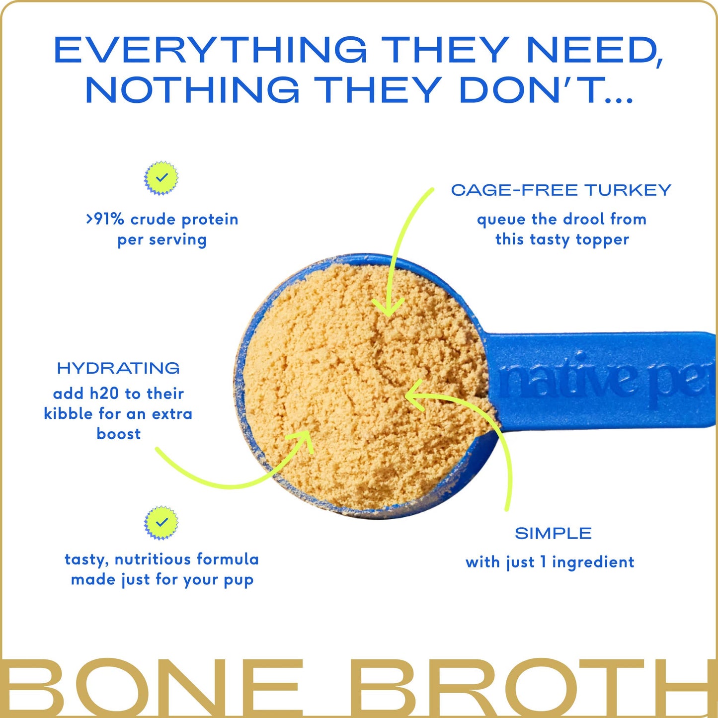 Organic Turkey Bone Broth Powder, Grain-Free Food Topper