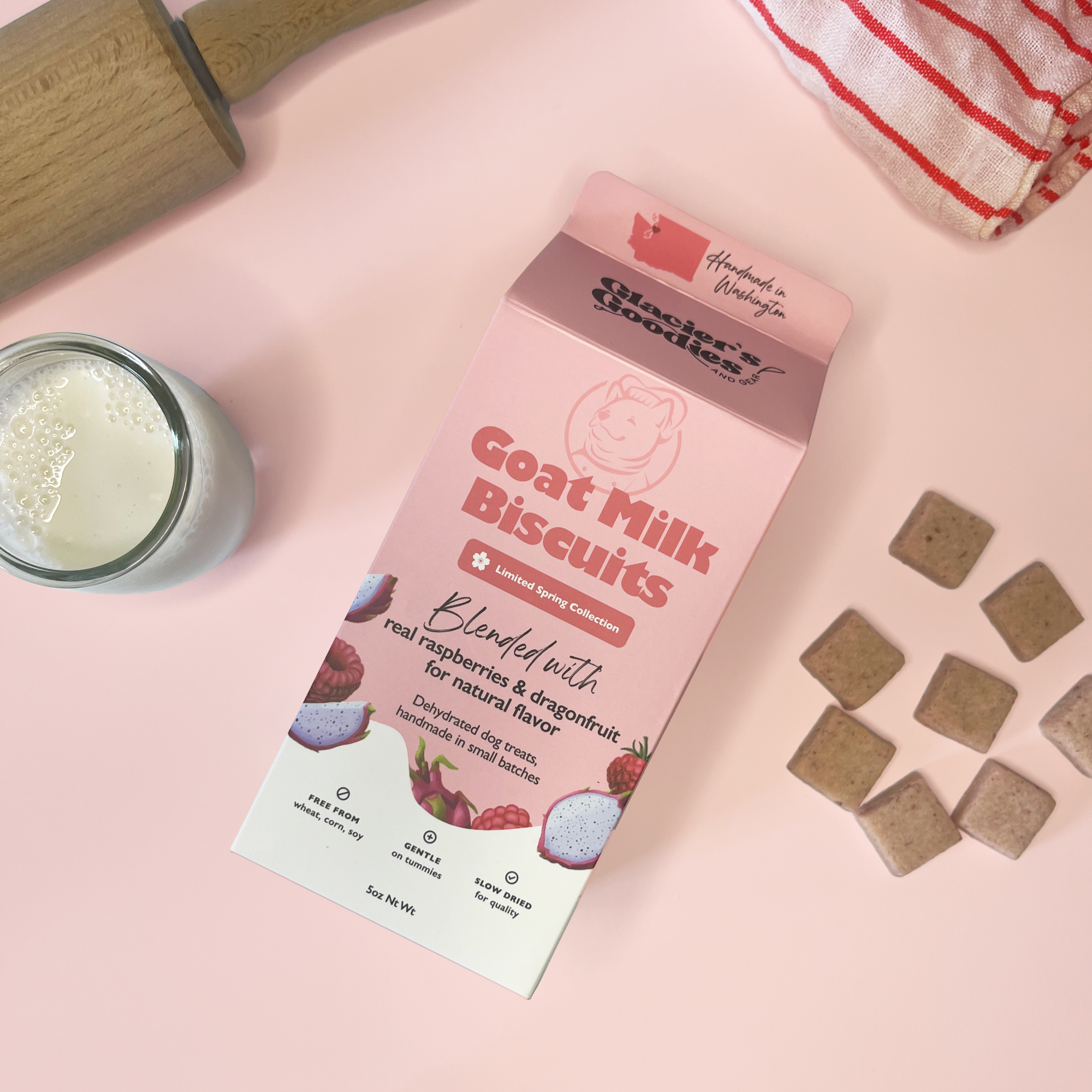 Goat Milk Dog Treats — Dragonfruit & Raspberry (Limited)