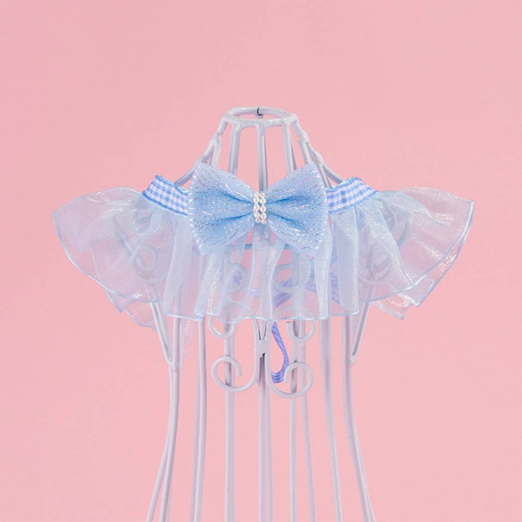 Mokka - Sheer Ruffled Bow Cat Collar