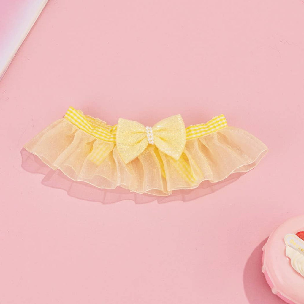 Mokka - Sheer Ruffled Bow Cat Collar