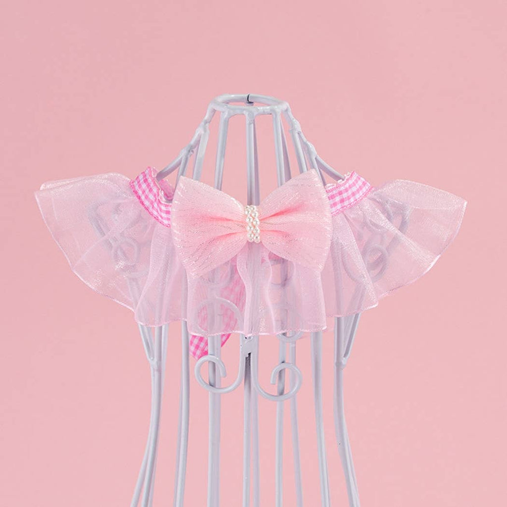 Mokka - Sheer Ruffled Bow Cat Collar