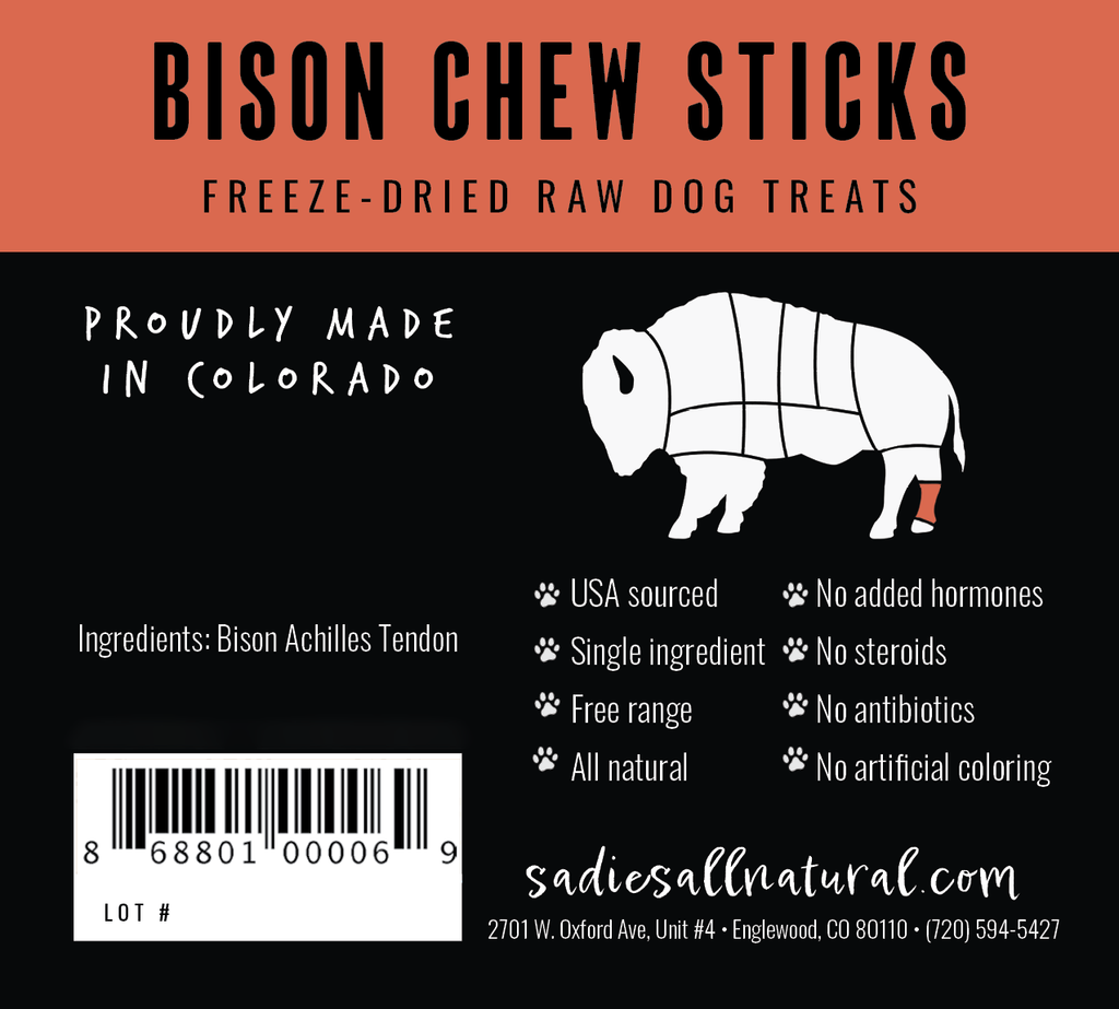 Sadies Pet Treats BISON Chew Sticks