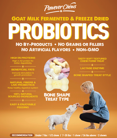 PAWEVER CHEWS Goat Milk Fermented Probiotic Mixed (Dog& Cat)